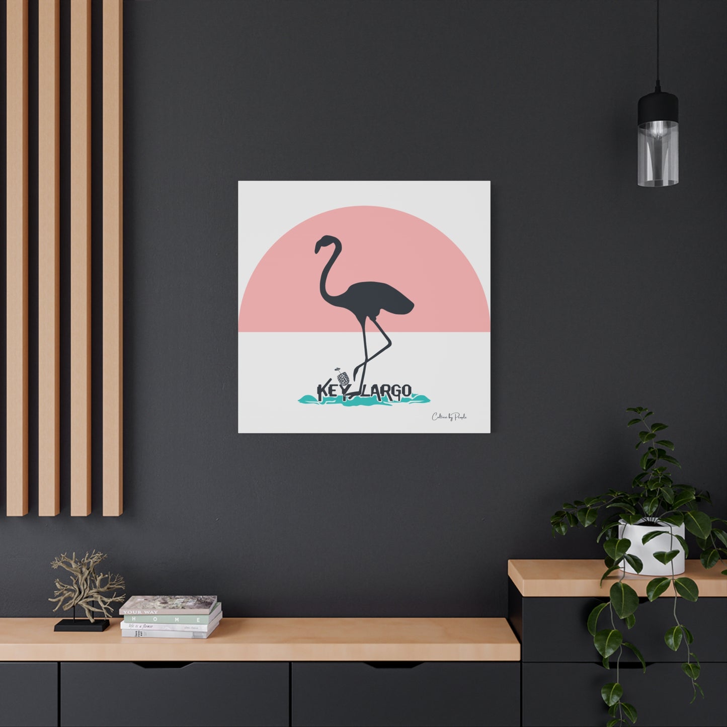 Key Largo Flamingo Canvas Prints 6x6 - 32x32 Square