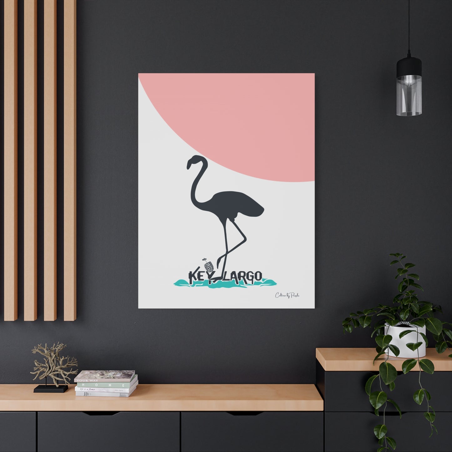 Key Largo Flamingo Canvas Prints 8x10 - 40x60 Vertical