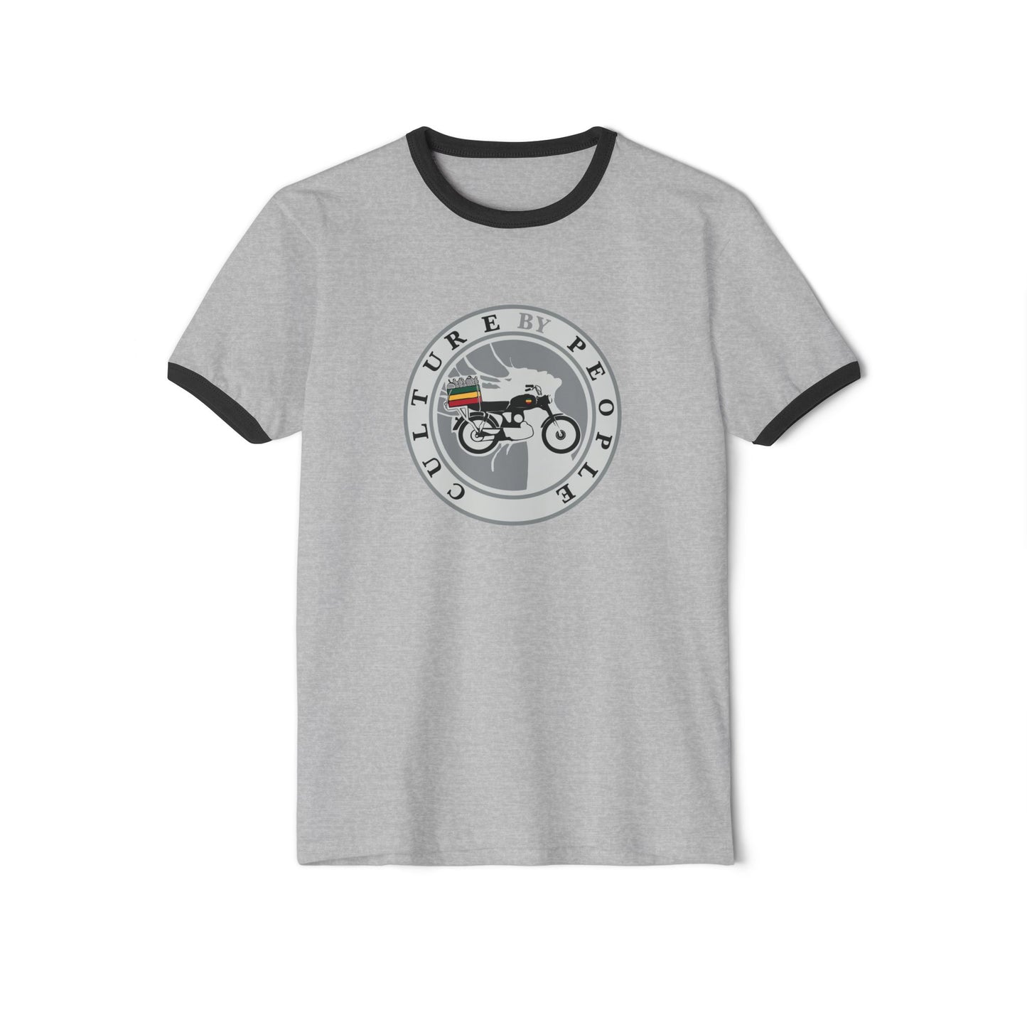 Retro Culture by People Unisex Cotton Ringer T-Shirt - Perfect for Bike Lovers & Casual Wear