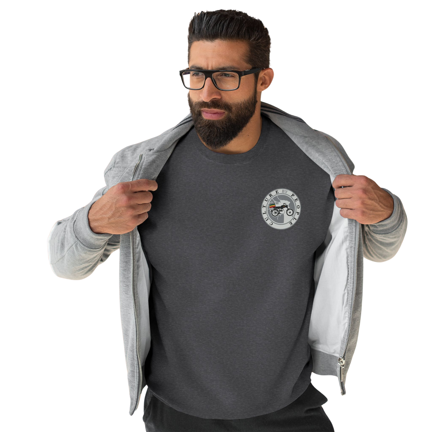 Unisex Crewneck Sweatshirt - Vintage Motorcycle Culture Design