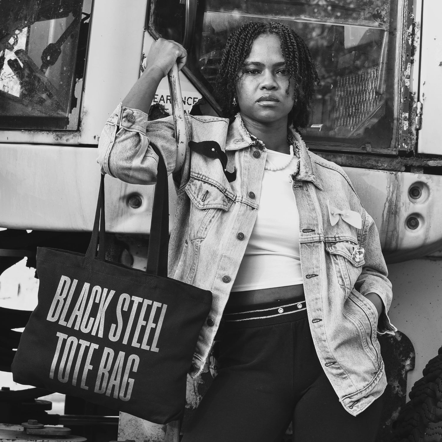 The Black Steel Tote Bag