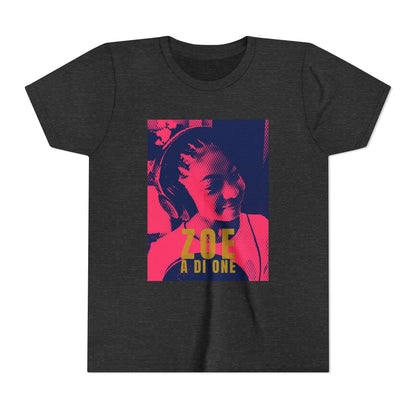 Zoe A Di One – Studio Energy Tee (Youth) | Fuchsia Pop Art Edition
