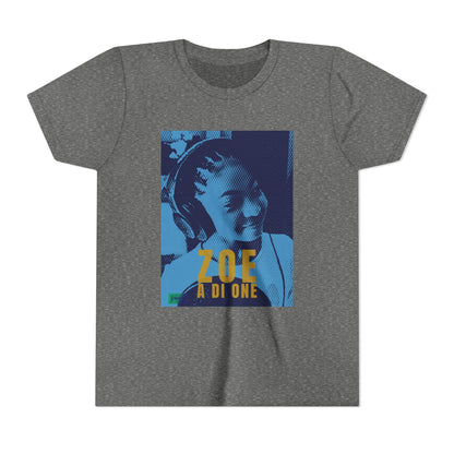 Zoe A Di One – Studio Energy Tee (Youth) | Light Sea Blue Edition