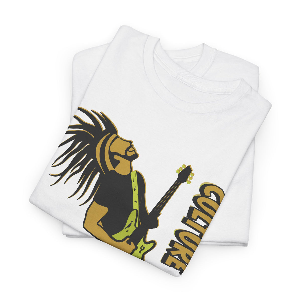 Jamaican Musician T-Shirt folded view - White