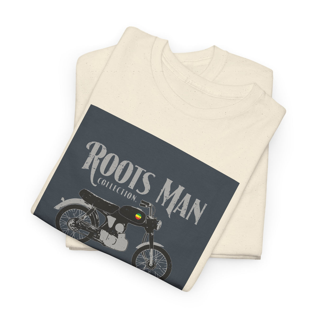 Roots Man Motorcycle Graphic T-Shirt - Folded - Natural