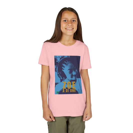 Zoe A Di One – Studio Energy Tee (Youth) | Light Sea Blue Edition
