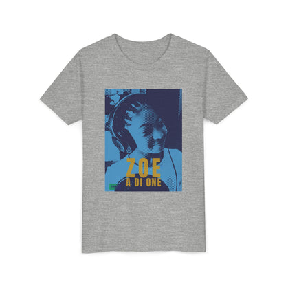 Zoe A Di One – Studio Energy Tee (Youth) | Light Sea Blue Edition