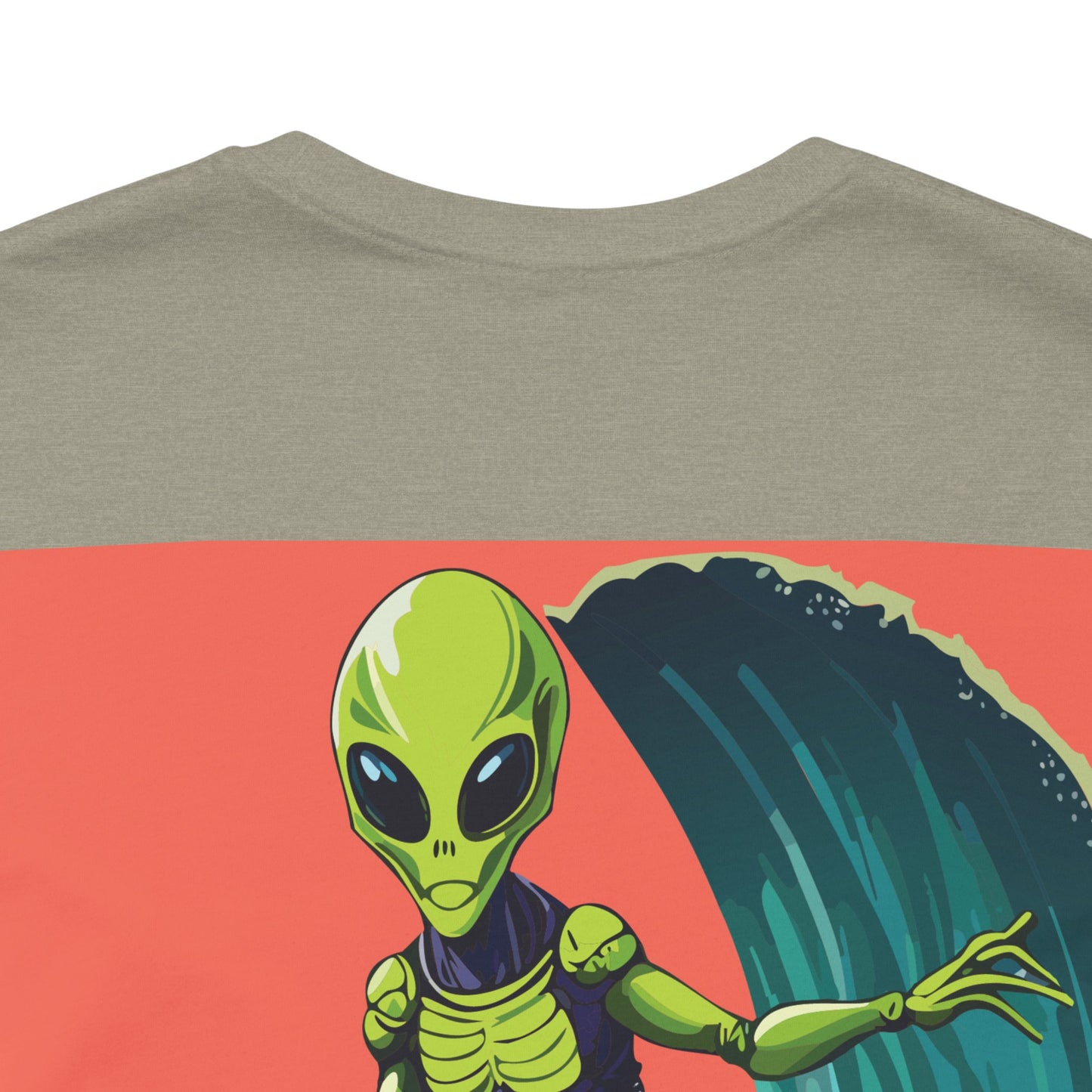 Funny Alien Surfing Unisex Short Sleeve Tee - Perfect for UFO Enthusiasts and Summer Vibes