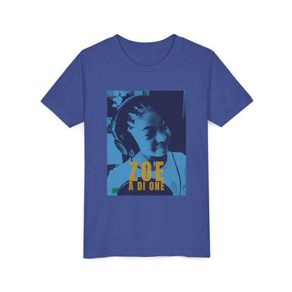 Zoe A Di One – Studio Energy Tee (Youth) | Light Sea Blue Edition