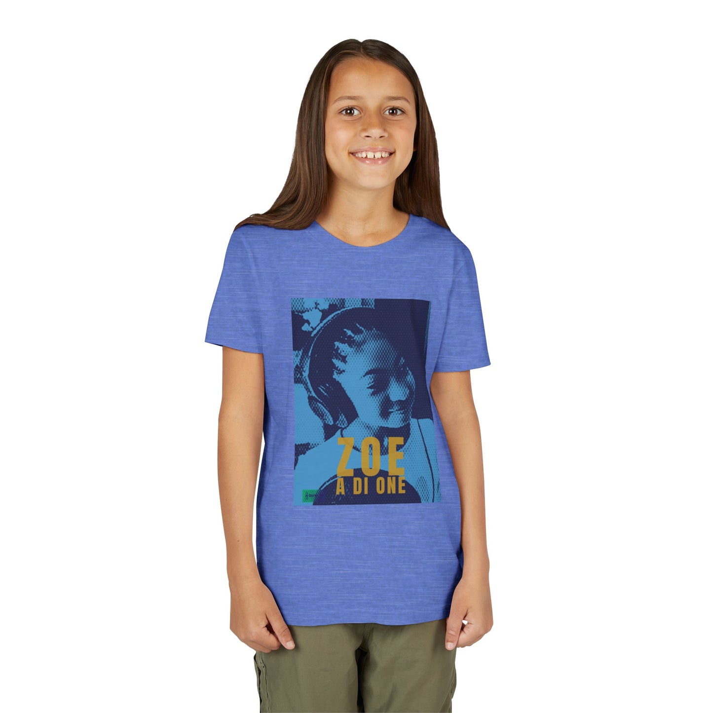Zoe A Di One – Studio Energy Tee (Youth) | Light Sea Blue Edition