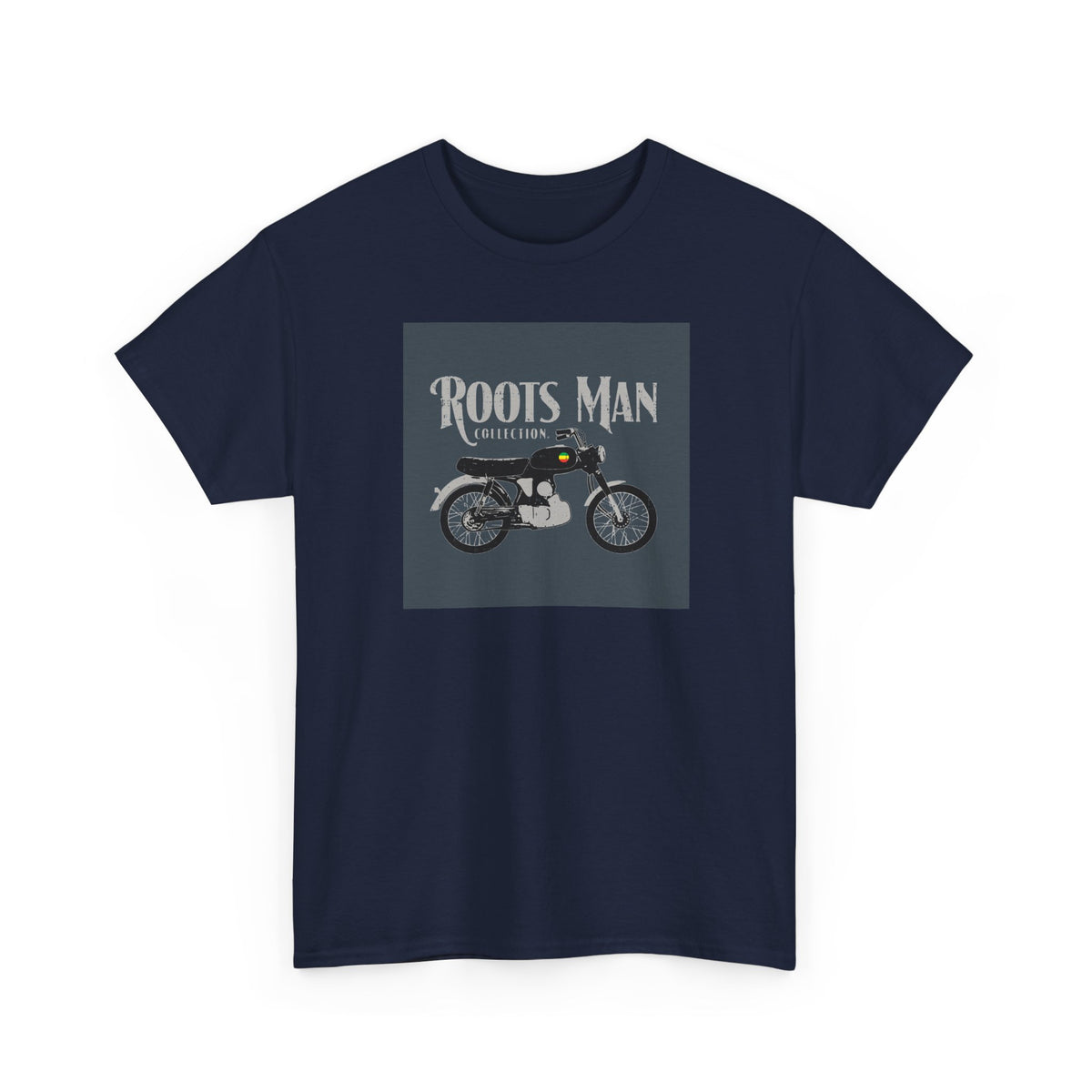 Roots Man Motorcycle Graphic T-Shirt - Front 2 - Navy