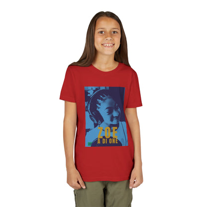 Zoe A Di One – Studio Energy Tee (Youth) | Light Sea Blue Edition