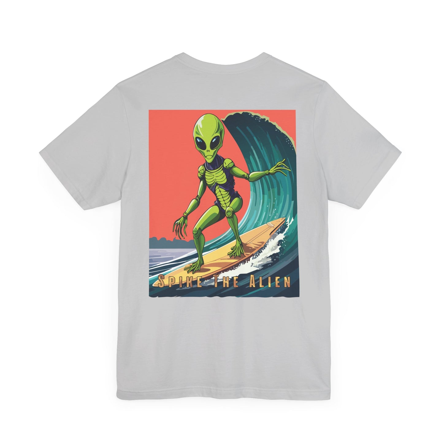 Funny Alien Surfing Unisex Short Sleeve Tee - Perfect for UFO Enthusiasts and Summer Vibes