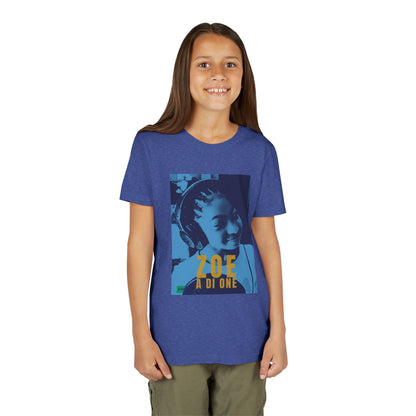Zoe A Di One – Studio Energy Tee (Youth) | Light Sea Blue Edition