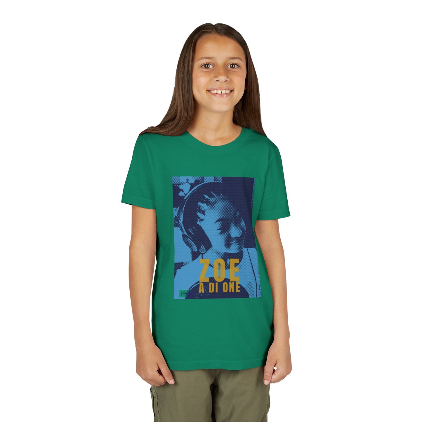 Zoe A Di One – Studio Energy Tee (Youth) | Light Sea Blue Edition