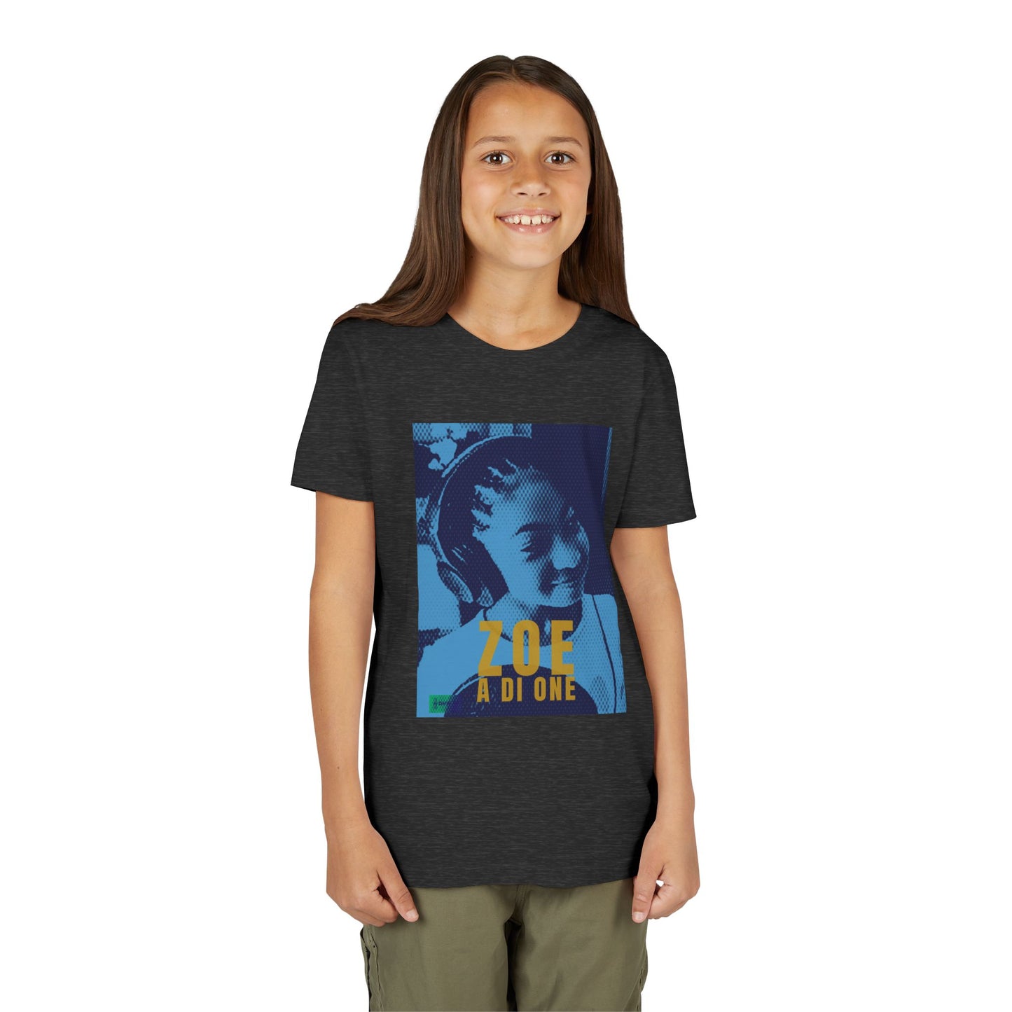Zoe A Di One – Studio Energy Tee (Youth) | Light Sea Blue Edition