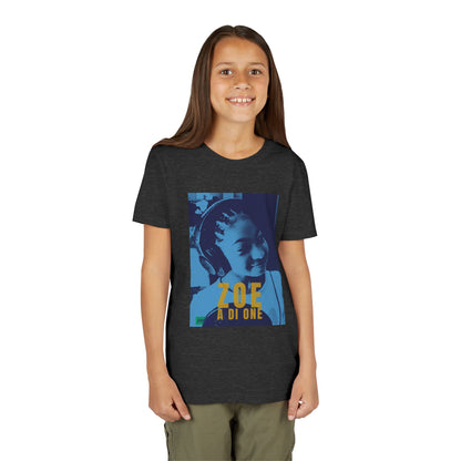 Zoe A Di One – Studio Energy Tee (Youth) | Light Sea Blue Edition