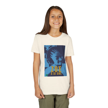 Zoe A Di One – Studio Energy Tee (Youth) | Light Sea Blue Edition