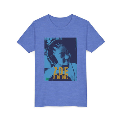 Zoe A Di One – Studio Energy Tee (Youth) | Light Sea Blue Edition