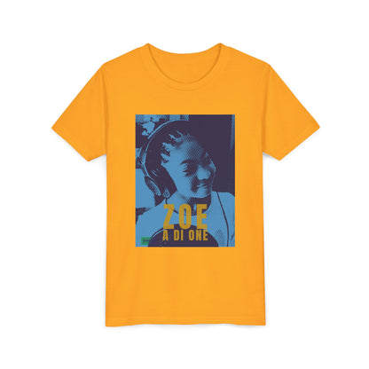 Zoe A Di One – Studio Energy Tee (Youth) | Light Sea Blue Edition