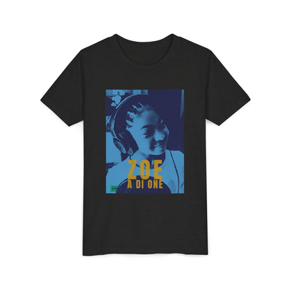 Zoe A Di One – Studio Energy Tee (Youth) | Light Sea Blue Edition