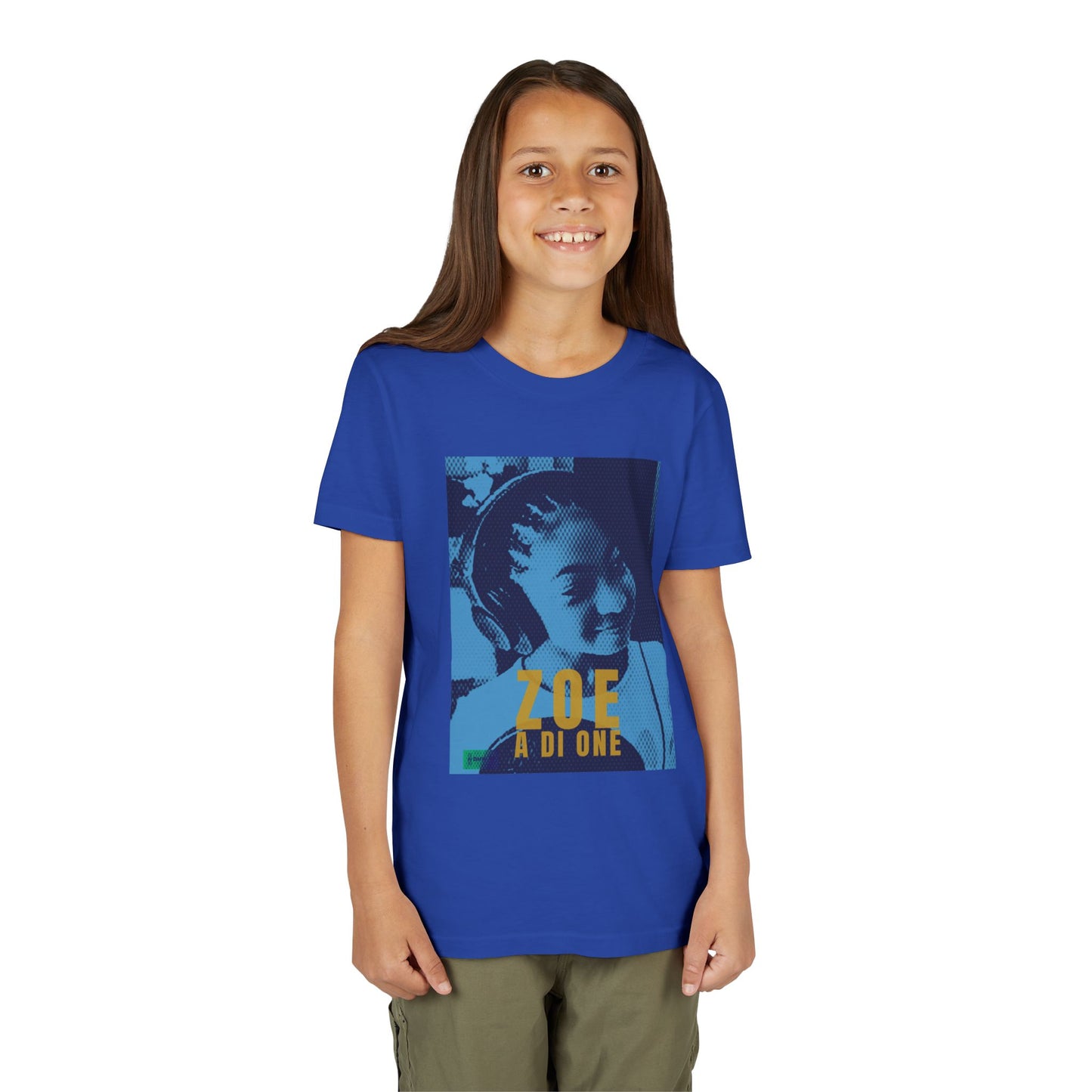 Zoe A Di One – Studio Energy Tee (Youth) | Light Sea Blue Edition