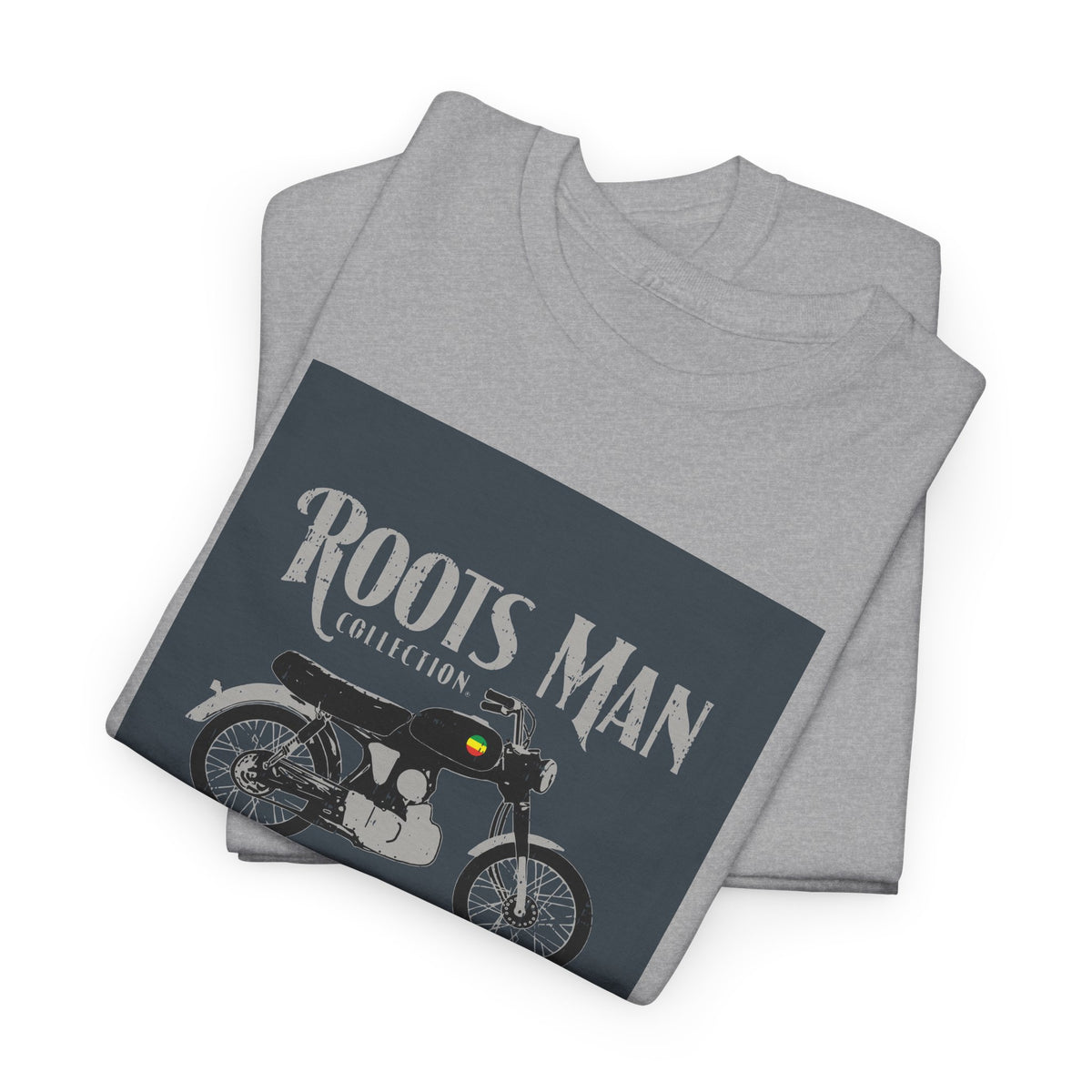 Roots Man Motorcycle Graphic T-Shirt - Folded - Sport Grey