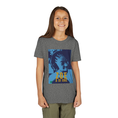 Zoe A Di One – Studio Energy Tee (Youth) | Light Sea Blue Edition