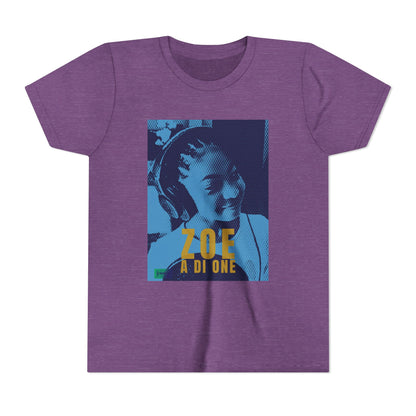 Zoe A Di One – Studio Energy Tee (Youth) | Light Sea Blue Edition