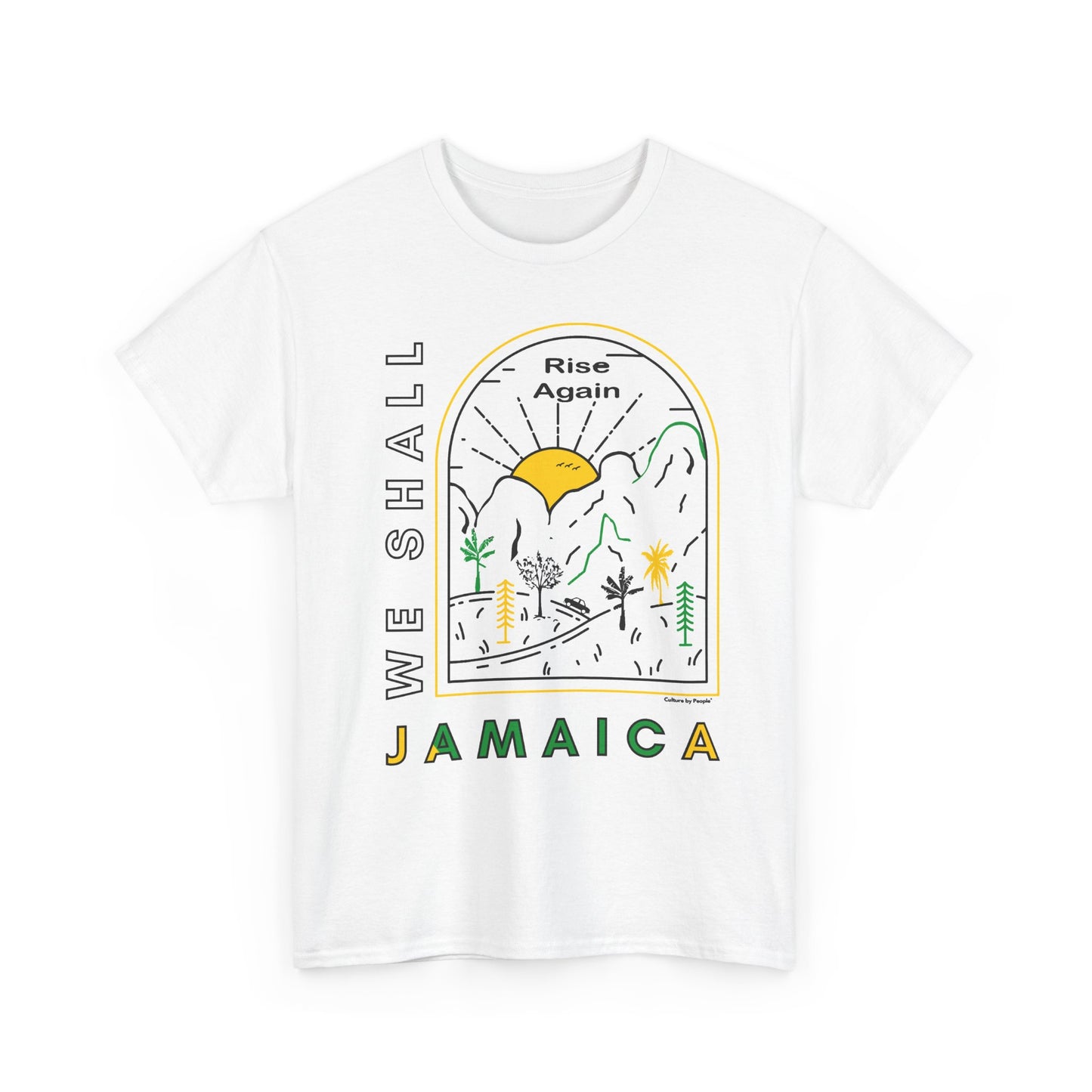 We Shall Rise Again Jamaica – Hurricane Melissa White T-Shirt – Sunrise Edition - Global Fulfillment: US CA UK AU EU