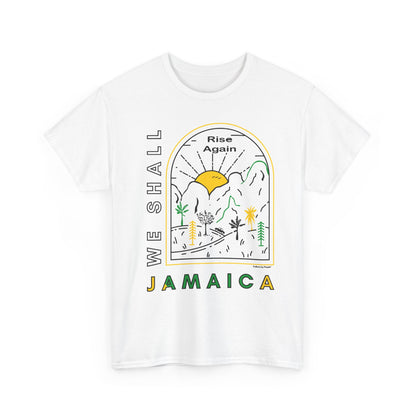 We Shall Rise Again Jamaica – Hurricane Melissa White T-Shirt – Sunrise Edition - Global Fulfillment: US CA UK AU EU