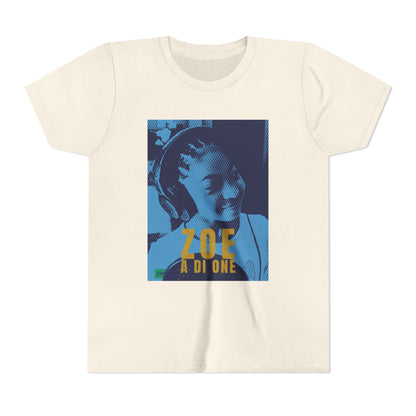 Zoe A Di One – Studio Energy Tee (Youth) | Light Sea Blue Edition