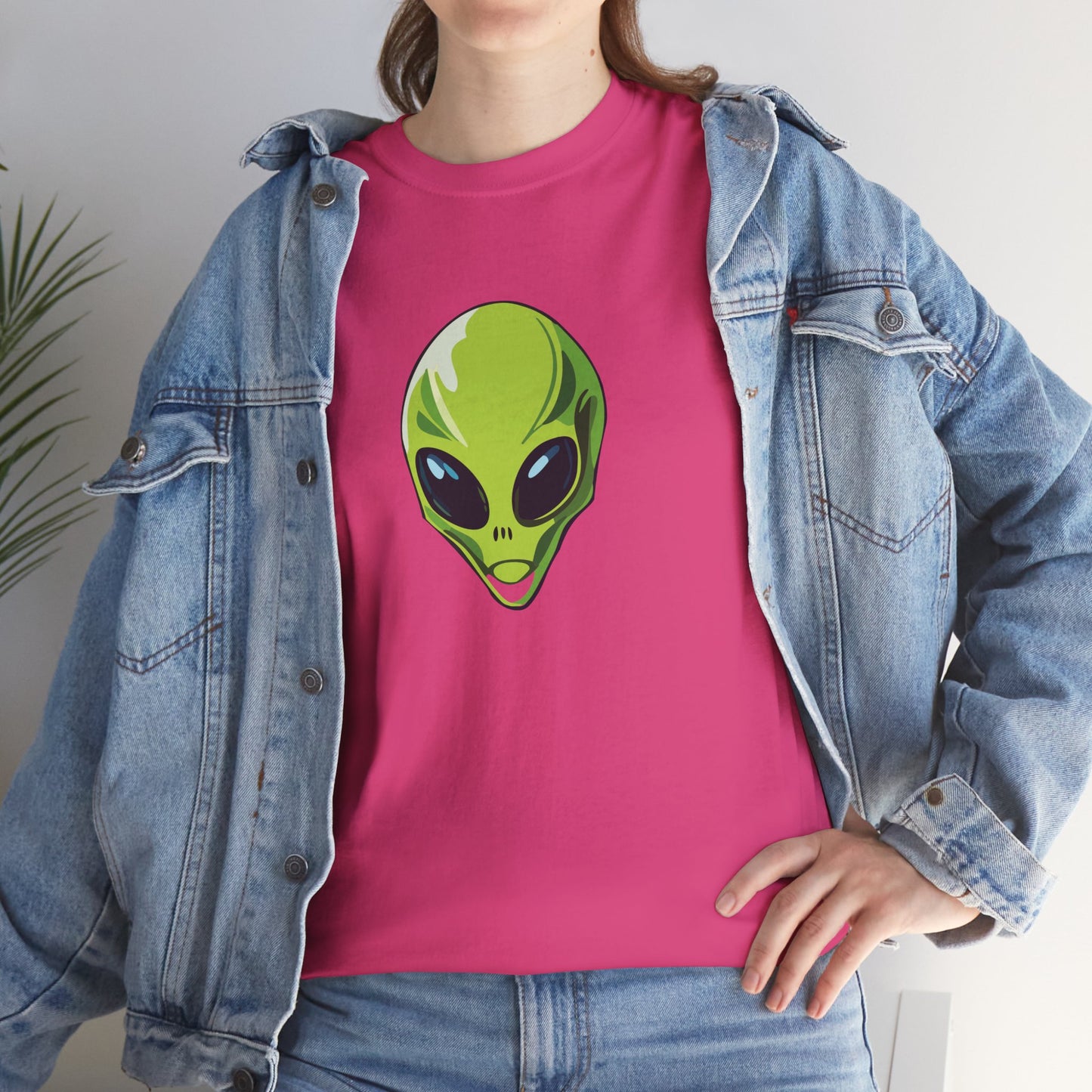 Spiky the Alien Unisex Heavy Cotton Tee - Fun Space-Themed Graphic T-Shirt