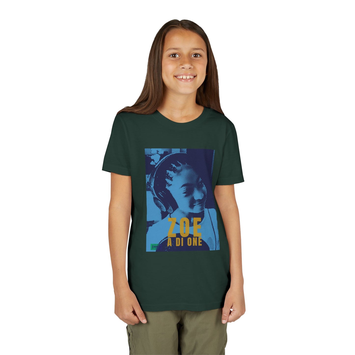 Zoe A Di One – Studio Energy Tee (Youth) | Light Sea Blue Edition