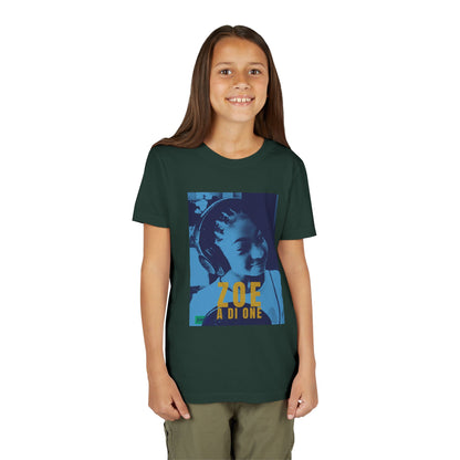 Zoe A Di One – Studio Energy Tee (Youth) | Light Sea Blue Edition
