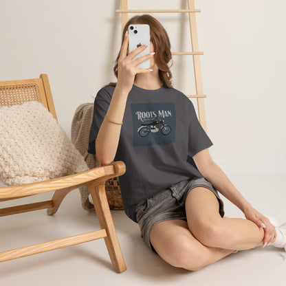Roots Man Motorcycle Graphic T-Shirt - Charcoal - Lifestyle