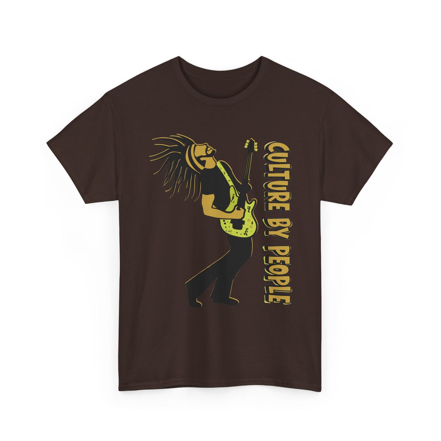 Jamaican Musician T-Shirt front view - Dark Chocolate