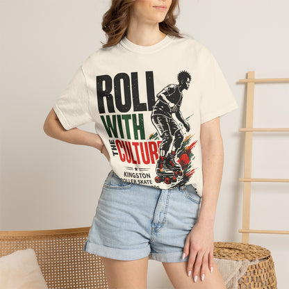 Roll With The Culture T-Shirt — Kingston Roller Skate Retro Tee - Jamaica Independence