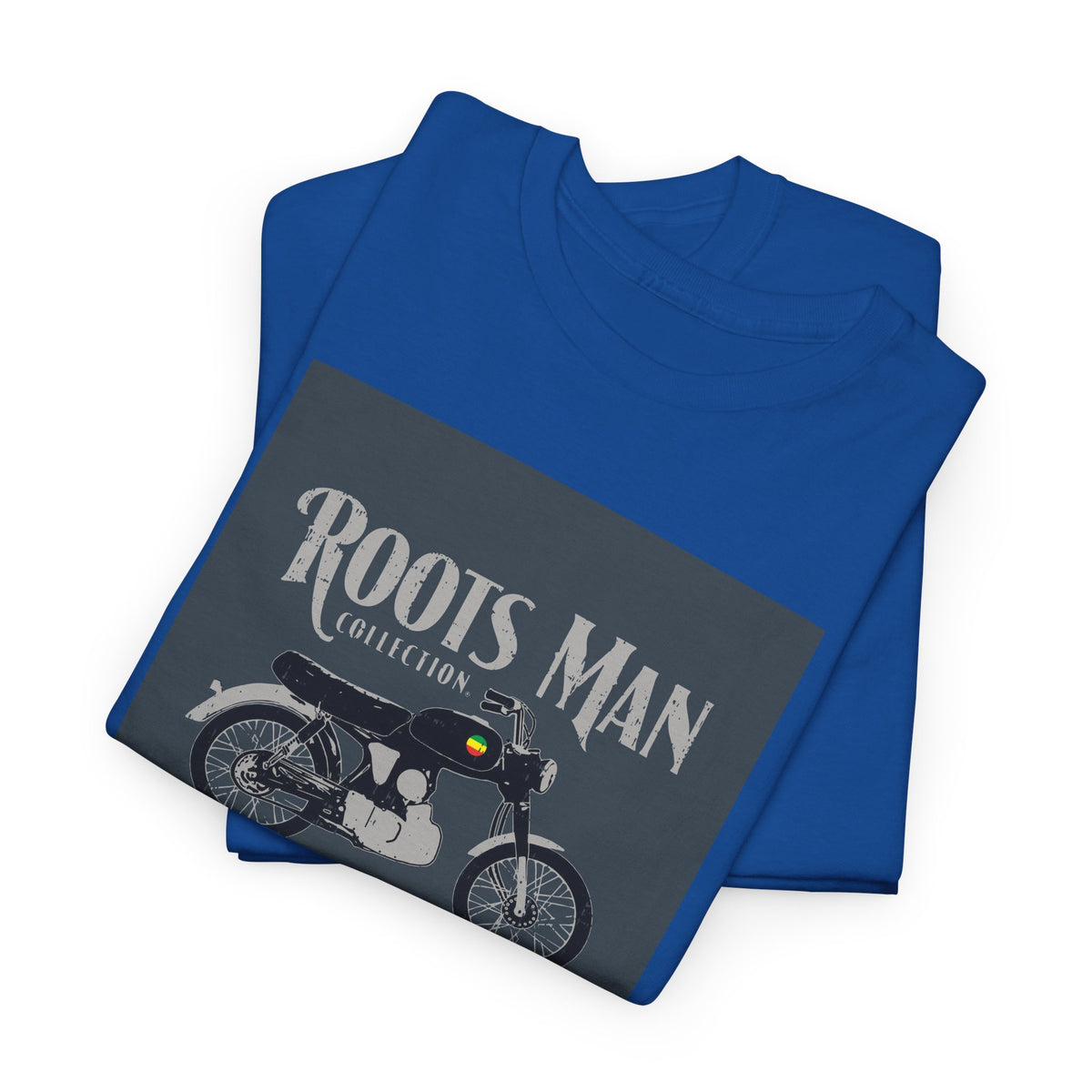 Roots Man Motorcycle Graphic T-Shirt - Folded - Royal