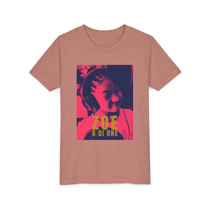Zoe A Di One – Studio Energy Tee (Youth) | Fuchsia Pop Art Edition