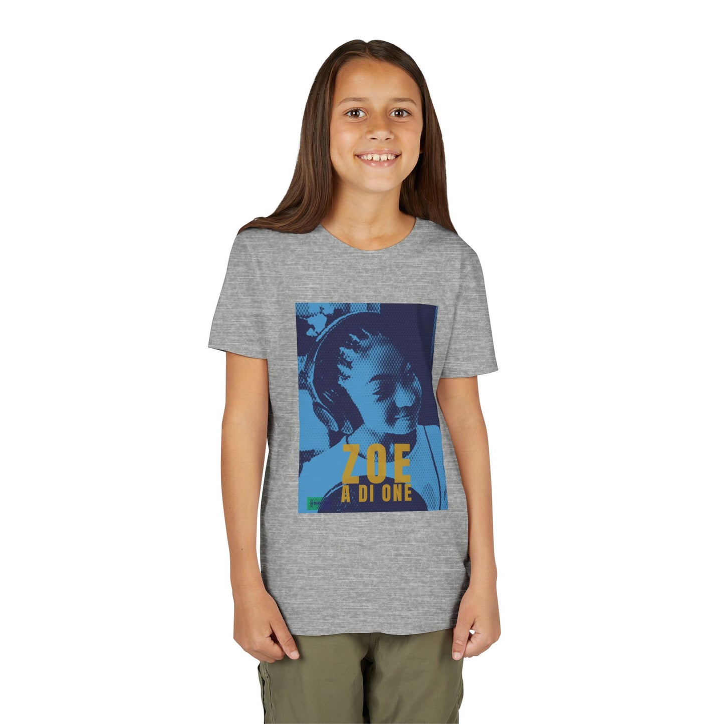 Zoe A Di One – Studio Energy Tee (Youth) | Light Sea Blue Edition