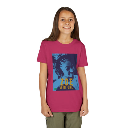 Zoe A Di One – Studio Energy Tee (Youth) | Light Sea Blue Edition