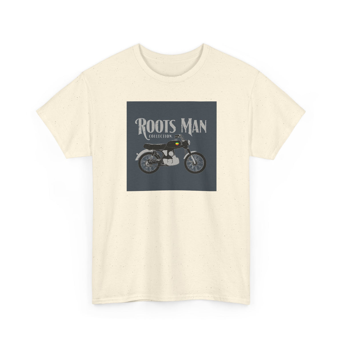 Roots Man Motorcycle Graphic T-Shirt - Front 2 - Natural
