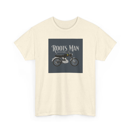 Roots Man Motorcycle Graphic T-Shirt - Front 2 - Natural