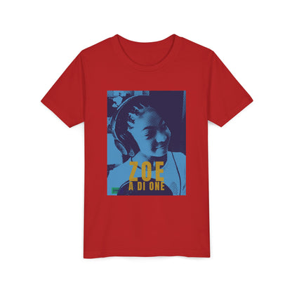 Zoe A Di One – Studio Energy Tee (Youth) | Light Sea Blue Edition