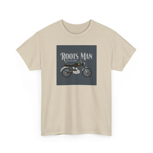 Roots Man Motorcycle Graphic T-Shirt - Front 2 - Sand