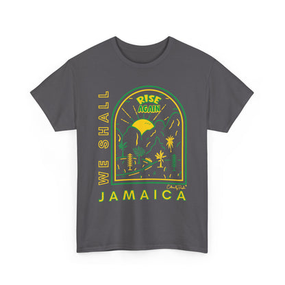 We Shall Rise Again Jamaica – Hurricane Melissa Charcoal T-Shirt – Sunrise Edition - Global Fulfillment: US CA UK AU EU