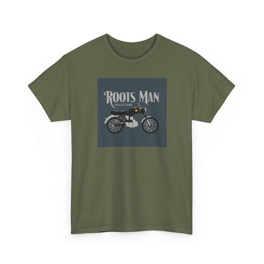 Roots Man Motorcycle Graphic T-Shirt - Front 2 - Military Green
