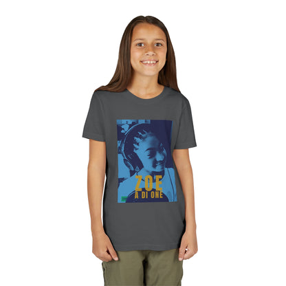 Zoe A Di One – Studio Energy Tee (Youth) | Light Sea Blue Edition