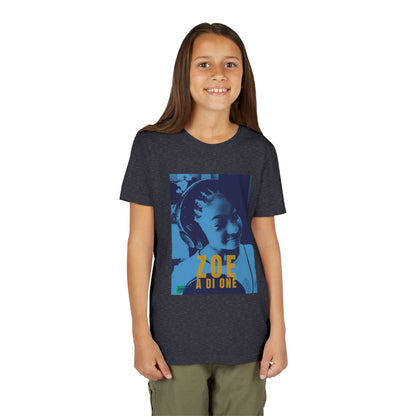 Zoe A Di One – Studio Energy Tee (Youth) | Light Sea Blue Edition